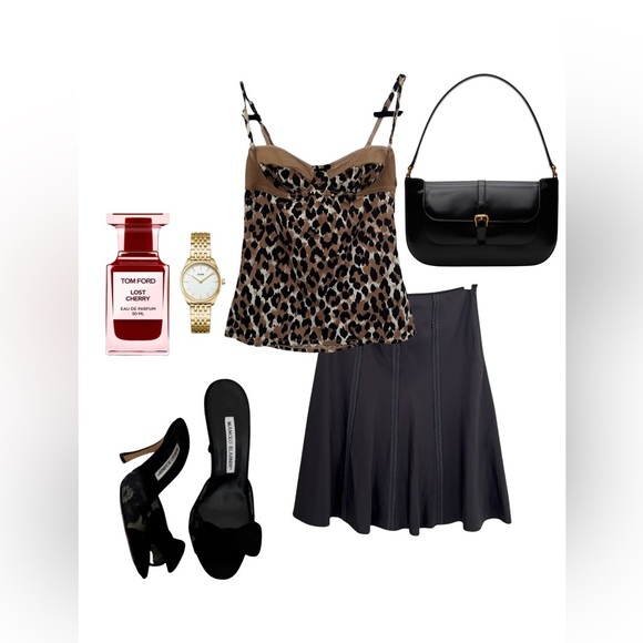 Tahari Gray Silk Skirtl - Picture 12 of 12